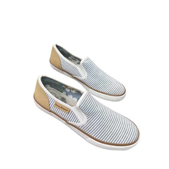 Tommy Bahama womans blue tan Slip-On loafers shoes Size 10 SKU 8868 - Picture 4 of 15